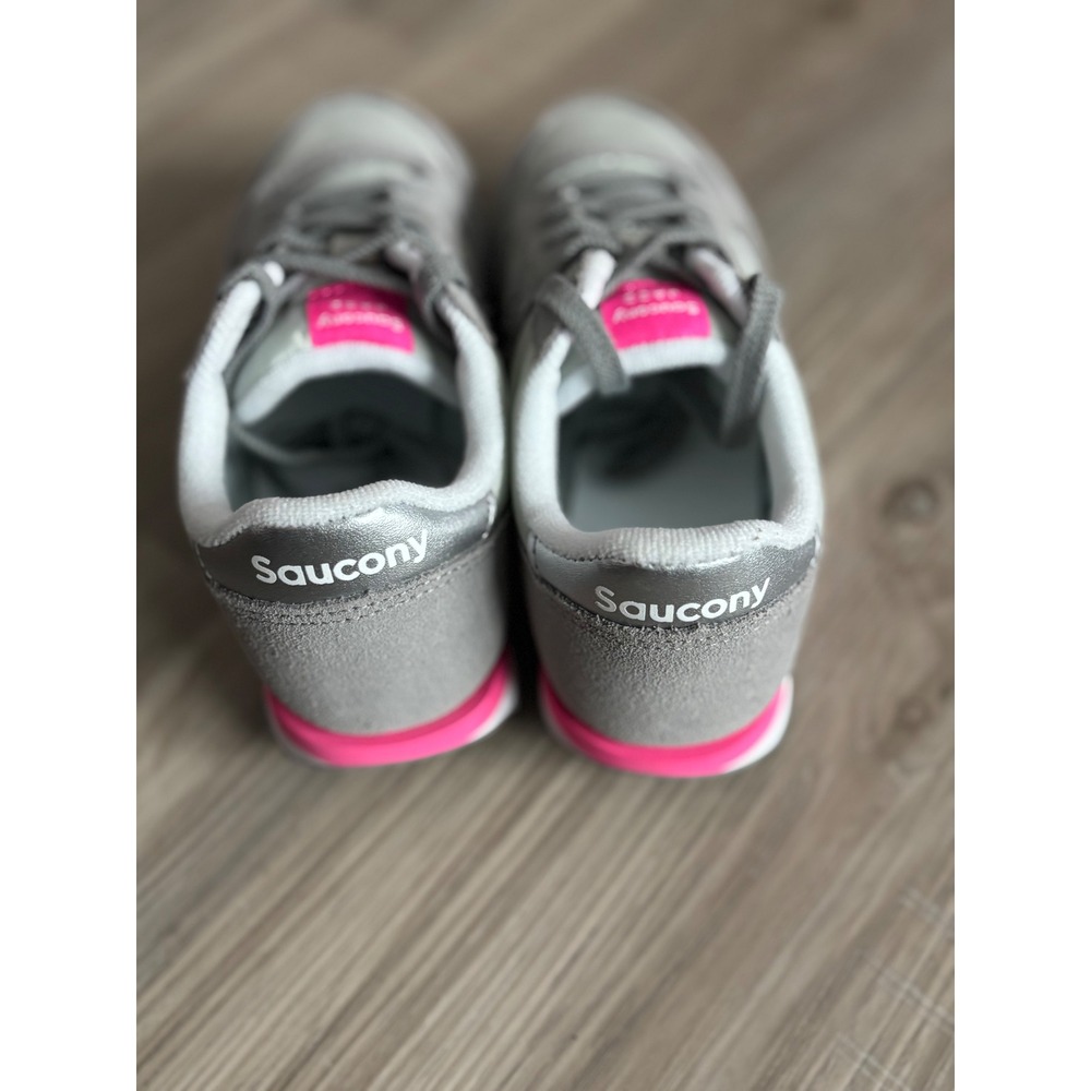 Saucony Jazz Kids Sneakers Grey Silver Pink Low Top Shoes SK167932 Size 12.5M - Picture 4 of 6